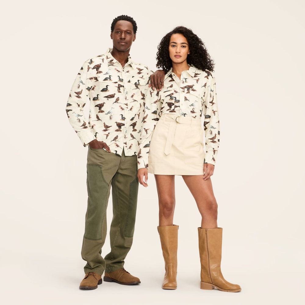 Woolrich x Target Adult S Small Bird Motif Long Sleeve Button-Down Flannel Shirt